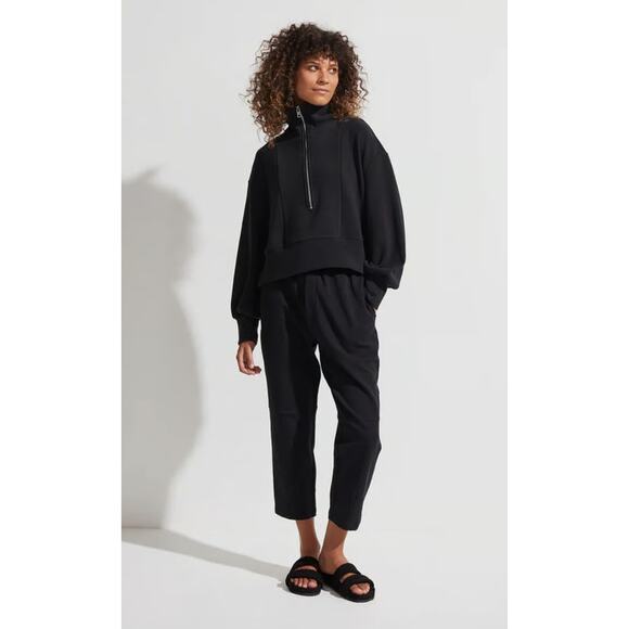 Varley Ramona Half Zip Sweatshirt Ribbed Black Size XXS - Picture 3 of 11